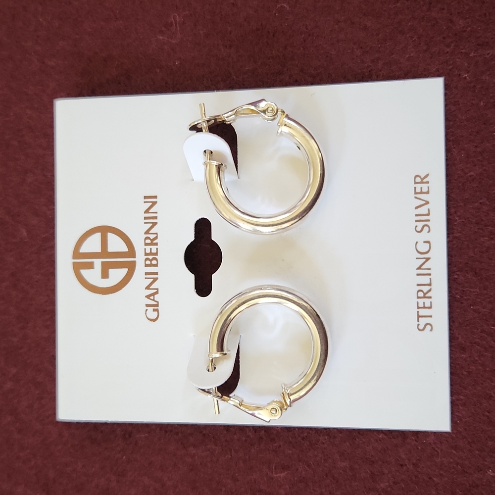 Giani Bernini Polished Tube Small Hoop Earrings in Sterling Silver (20mm)